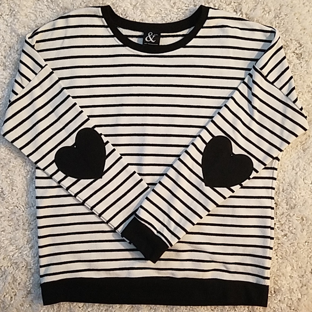 NWOT striped sweater with elbow patch